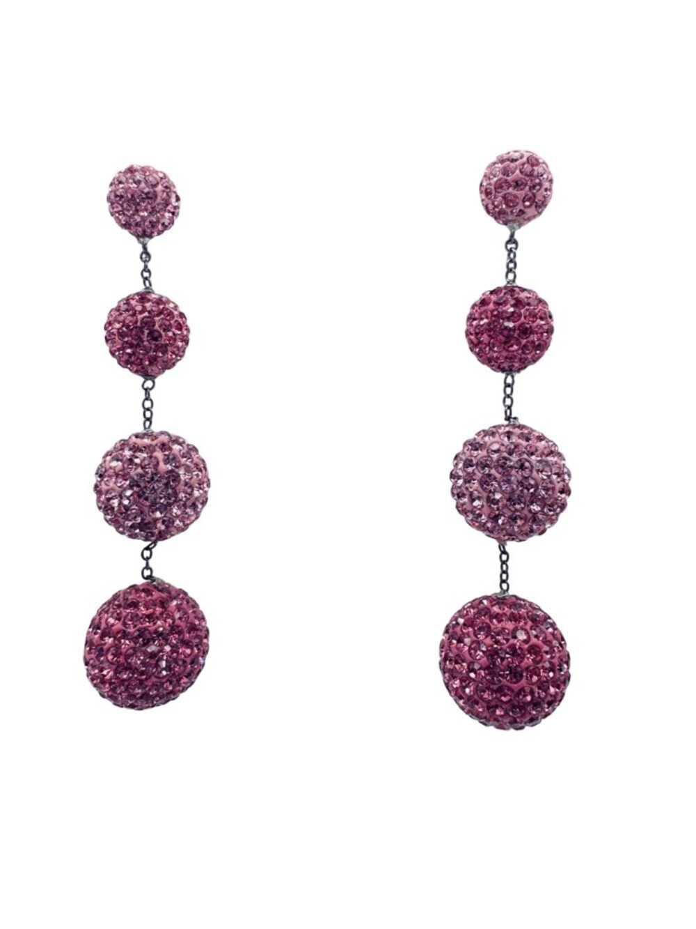 Sparkle Balls Dangle Earrings Disco Bon-Bon Drop Goth Glam Peacock Pink Lot of 3 - Picture 2 of 11